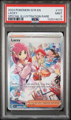 2024 POKEMON SCR EN-STELLAR CROWN SPECIAL ILLUSTRATION RARE #172 LACEY PSA 9 - Image 1