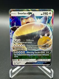 Pokemon TCG Snorlax GX SM05 Black Star Promo Moderately Played - Image 1