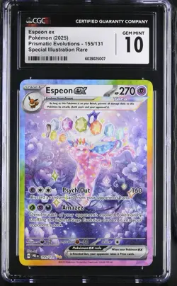 CGC 10 GEM MINT - ESPEON EX - PRE EN 155/131 SIR Pokemon Prismatic Evolutions - Image 1