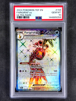 2024 Pokemon TEF EN #194 FARIGIRAF ex Ultra Rare 194/162 PSA 10 Gem Mint - Image 1