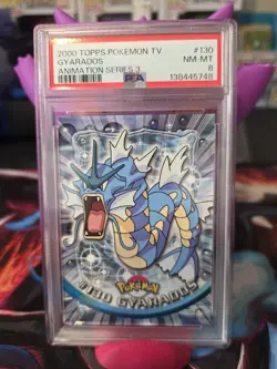 Pokemon Topps Blue Label Gyarados #130 TV Animation Series. PSA 8 - Image 1