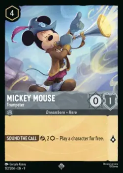Mickey Mouse-Trumpeter 172/204 Fabled Non-Foil Disney Lorcana - Image 1