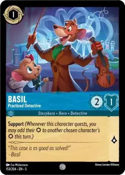 Basil - Practiced Detective 153/204 Shimmering Skies Non-Foil Disney Lorcana - Image 1