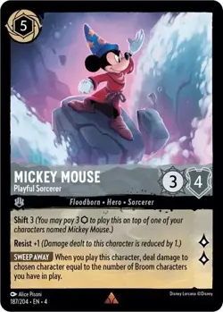 Mickey Mouse - Playful Sorcerer 187/204 Ursula's Return Non-Foil Disney Lorcana - Image 1