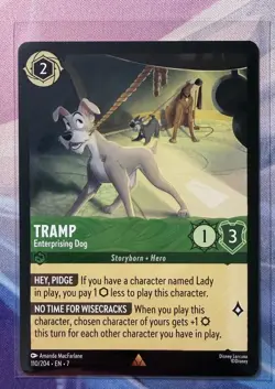 Disney Lorcana Tramp Enterprising Dog 110/204 - Archazia's Island Non Foil - Image 1