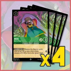 Disney Lorcana TCG: PETE - BORN TO CHEAT x4 Ursula's Return Super Rare - Image 1