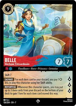 Disney Lorcana TCG - Archazia's Island - Belle - Mechanic Extraordinaire 126/204 - Image 1