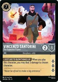 Disney Lorcana TCG - Reign of Jafar Vincenzo Santorini Explosives Expert 197/204 - Image 1