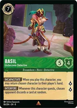 Disney Lorcana TCG - Reign of Jafar - Basil - Undercover Detective - 86/204 - Image 1