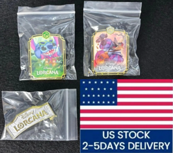 Disney Lorcana Intothe Inklands Promo Pins Set of 3 Stitch Sheriff of Nottingham - Image 1