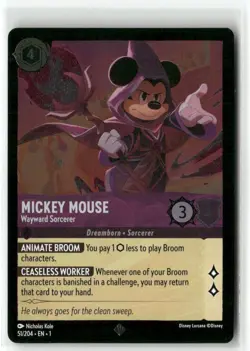 Mickey Mouse 51/204 Wayward Sorcerer Foil The First Chapter Disney Lorcana TCG - Image 1