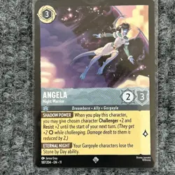 Disney Lorcana Winterspell Angela Night Warrior 187/204 Super Rare NM/Mint - Image 1