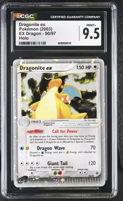 CGC 9.5 MINT+ Dragonite ex 2003 EX Dragon 90/97 Holo Pokemon Card - Image 1