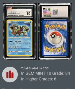 Shining Legends Holo Pokemon Card Shining Volcanion 27/73 CGC Gem Mint 10 - Image 3