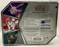 POKEMON SYLVEON V HEROES TIN TRADING CARD GAME FACTORY SEALED 2022 - Image 2