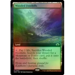 FOIL WOODED FOOTHILLS (EXTENDED ART) Modern Horizons 3 Magic MTG MINT CARD - Image 1
