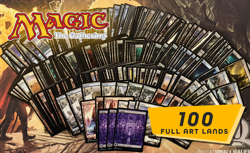 100 FULL ART Basic Lands + Bonus Foil Lands (20 Each Color) Magic the Gathering! - Image 1