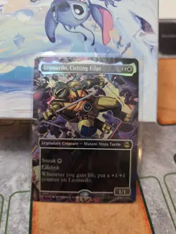 Leonardo, Cutting Edge - Foil - Borderless Teenage Mutant Ninja Turtles MTG - Image 1