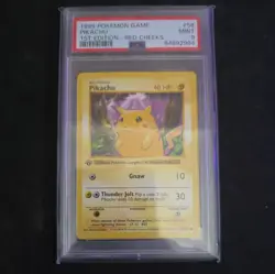 1999 Pikachu-Red Cheeks Pokemon Base Set Shadowless 1st Edition #58 PSA 9 MINT - Image 1