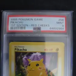 1999 Pikachu-Red Cheeks Pokemon Base Set Shadowless 1st Edition #58 PSA 9 MINT - Image 3