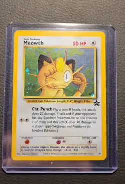 Pokemon Meowth 10/53 Wotc Promo Holo Basic Card 50 HP English Vintage - Image 1