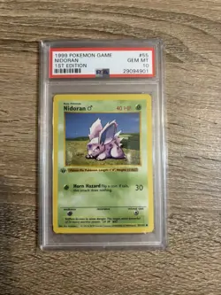PSA 10 GEM MINT Nidoran 55/102 1st Edition SHADOWLESS Base Set Pokemon - Image 1