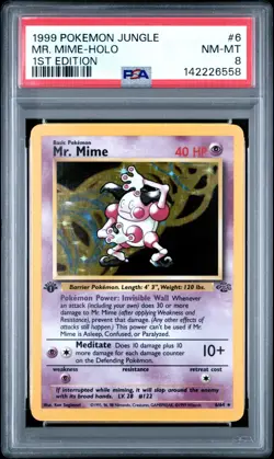 Pokemon PSA 8 Near Mint 1st Edition Mr. Mime Holo 6/64 Jungle 1st Edition - Image 1