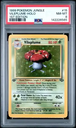 Pokemon PSA 8 Near Mint 1st Edition Vileplume Holo 15/64 1st Edition Jungle - Image 1