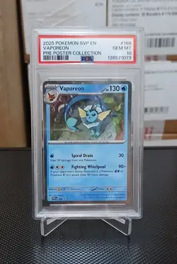 2025 POKEMON SVP EN-SV BLACK STAR PROMO #168 VAPOREON PSA 10 - Image 1