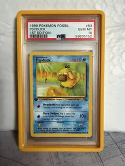 1999 Pokemon Psyduck 1st Edition Fossil #53 PSA 10 GEM MT - Image 1