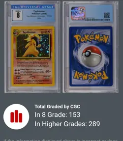 2000 Pokemon Typhlosion 17/111 Neo Genesis Holo CGC 8 NM/Mint - Image 3