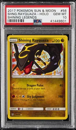 2017 POKEMON SUN & MOON SHINING LEGENDS #56 SHINING RAYQUAZA-HOLO PSA 10 - Image 1