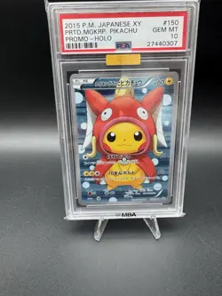 PSA 10 Pokemon Poncho Pretend Magikarp Pikachu Japanese Full 150/XY-P MBA GOLD - Image 4