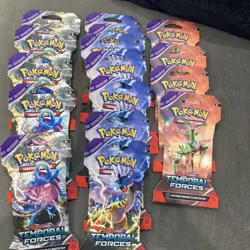 Lot of (16) Pokemon TCG: Scarlet and Violet Temporal Forces Booster Packs - Image 1