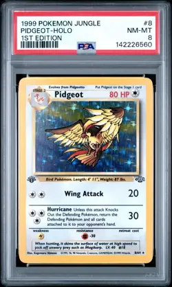 Pokemon PSA 8 Near Mint 1st Edition Pidgeot Holo 8/64 1st Edition Jungle - Image 1