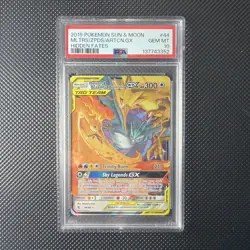 Pokemon TCG Moltres Zapdos Articuno Tag Team GX Hidden Fates Holo 44/68 PSA 10 - Image 1