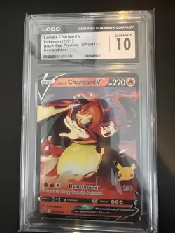 2021 TCG Pokemon Lance's Charizard V SWSH133 Black Star Promo CGC GEM MINT 10 - Image 1