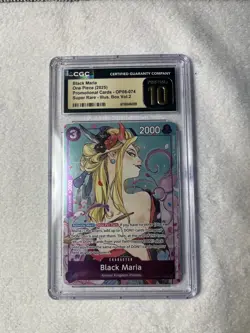 One Piece CCG Bandai Black Maria OP08-074 Promo Foil Super Rare CGC 10 Momoko - Image 1