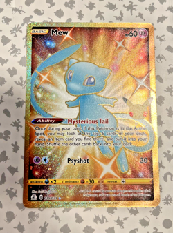Pokemon TCG Mew 025/025 25th Celebrations Card Shiny Gold Mew NM - Image 1
