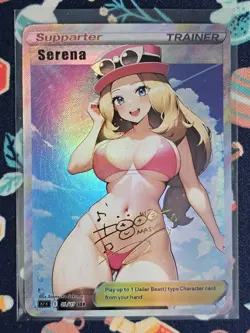 CUSTOM Serena Pokemon Anime Waifu Sexy Doujin ACG/CCG DIY Trainer Art Card - Image 1