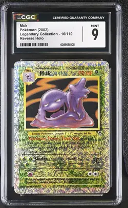 CGC 9 MINT Muk 2002 Legendary Collection 16/110 Reverse Holo Pokemon Card - Image 1