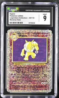 CGC 9 MINT Hypno 2002 Legendary Collection 25/110 Reverse Holo Pokemon Card - Image 1