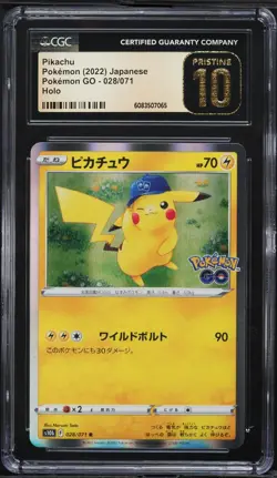 CGC Pristine 10 Pikachu Holo Pokemon Go Japanese 2022 Pokemon Card #028 - Image 1