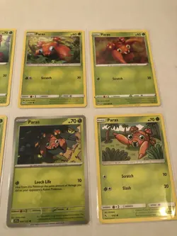 Lot of 8 Paras and Parasect Pokemon Cards - Image 3