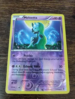 Meloetta 77/149 Boundaries Crossed Reverse Holo Pokemon Card - Image 1