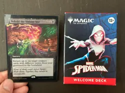 MTG Spiderman - Welcome Deck Red + Behold the Sinister Six! Promo (Bundle Set) - Image 1