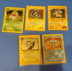 Wizards Pokemon TCG Team Rocket Gym Heroes Card Lot 5 2000 Dark Arbok Magneton - Image 1