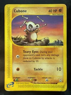 Pokemon Cubone 72/147 Aquapolis Non-Holo Vintage (MP) - Image 1