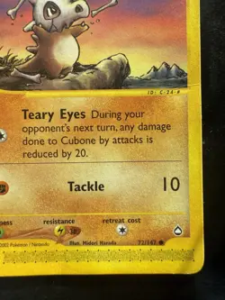 Pokemon Cubone 72/147 Aquapolis Non-Holo Vintage (MP) - Image 5