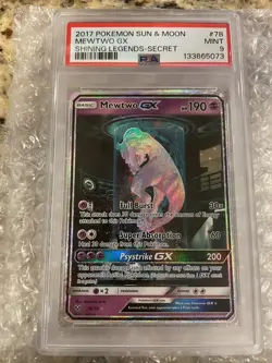 PSA 9 Mewtwo GX 78/73 Shining Legends Alt Art Pokemon Card - Image 1